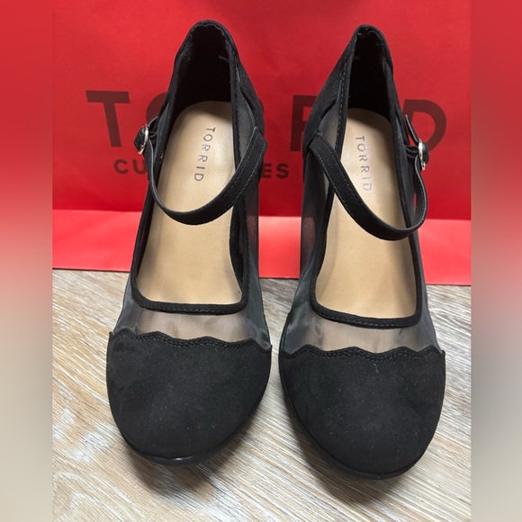 Torrid Mesh Platform Wedge- Black Faux Suede- Wide Width - Picture 1 of 4